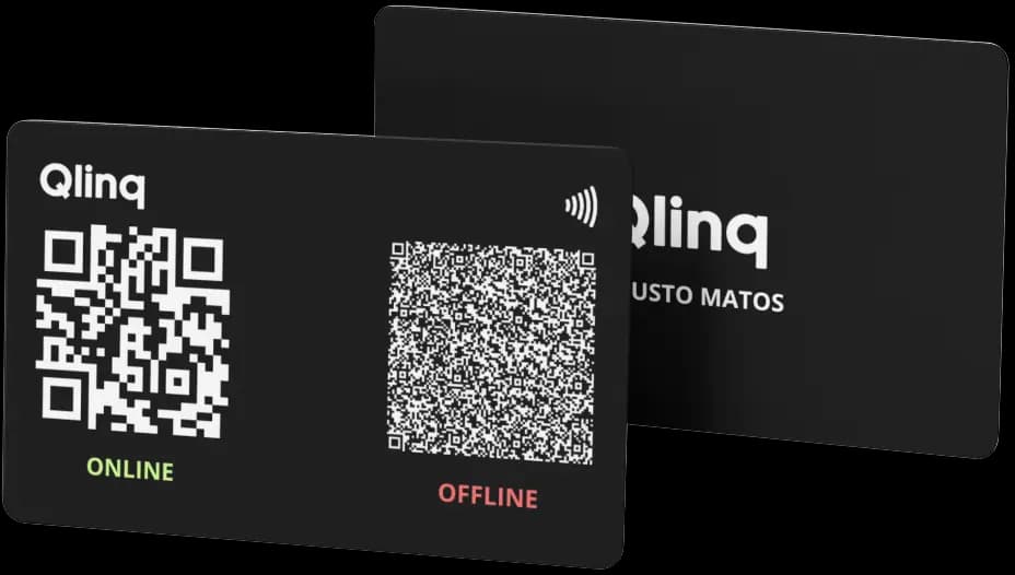 Cartão NFC Qlinq em preto com design premium